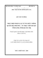 Thực hiện pháp luật về tổ chức chính quyền địa phương   từ thực tiễn huyện vĩnh linh, tỉnh quảng trị TT 