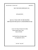 Quản lý nhà nước về môi trường trên địa bàn huyện ba vì, thành phố hà nội TT 