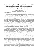 Vai trò của nguồn vốn hỗ trợ phát triển chính thức (ODA) trong phát triển bền vững nông nghiệp tại Việt Nam giai đoạn 2010-2019