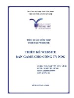 TIỂU LUẬN MÔN HỌC THIẾT KẾ WEBSITE THIẾT KẾ WEBSITE BÁN GAME CHO CÔNG TY