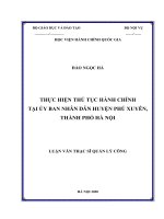 Thực hiện thủ tục hành chính tại UBND huyện phú xuyên, thành phố hà nội 