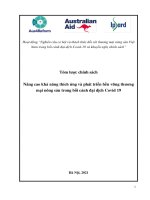 Tóm lược chính sách: Nâng cao khả năng thích ứng và phát triển bền vững thương mại nông sản trong bối cảnh đại dịch Covid 19