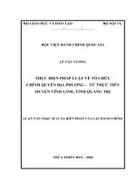 Thực hiện pháp luật về tổ chức chính quyền địa phương   từ thực tiễn huyện vĩnh linh, tỉnh quảng trị 