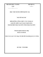 Bồi dưỡng công chức các cơ quan chuyên môn tại ủy ban nhân dân thành phố thái nguyên, tỉnh thái nguyên TT 