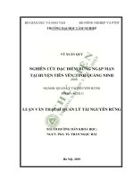 NGHIÊN CỨU ĐẶC ĐIỂM RỪNG NGẬP MẶN TẠI HUYỆN TIÊN YÊN, TỈNH QUẢNG NINH  LUẬN VĂN THẠC SĨ QUẢN LÝ TÀI NGUYÊN RỪNG