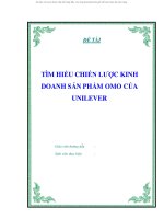 ĐỀ TÀI    TÌM HIỂU CHIẾN LƯỢC KINH DOANH SẢN PHẨM OMO CỦA UNILEVER