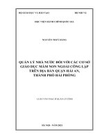 Quản lý nhà nước đối với các cơ sở giáo dục mầm non ngoài công lập trên địa bàn quận hải an, thành phố hải phòng 