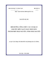 Bồi dưỡng công chức các cơ quan chuyên môn tại ủy ban nhân dân thành phố thái nguyên, tỉnh thái nguyên 