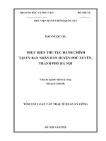 Thực hiện thủ tục hành chính tại UBND huyện phú xuyên, thành phố hà nội 