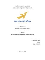 Tiểu luận khởi nghiệp và ứng dụng đề tài kế hoạch phân phối rau hướng hữu cơ