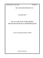 Quản lý nhà nước về môi trường trên địa bàn huyện ba vì, thành phố hà nội 