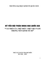 KỶ YẾU HỘI THẢO KHOA HỌC QUỐC GIA “VAI TRÒ CỦA TRÍ THỨC TRẺ VIỆT NAM TRONG NỀN KINH TẾ SỐ”