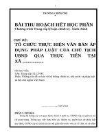 TIỂU LUẬN TCCT   tổ CHỨC THỰC HIỆN văn bản áp DỤNG PHÁP LUẬT của CHỦ TỊCH UBND QUA THỰC TIỄN tại xã