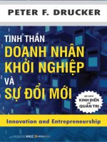 TINH THẦN DOANH NHÂN KHỞI NGHIỆP VÀ SỰ ĐỔI MỚIINNOVATION and ENTREPRENEURSHIP