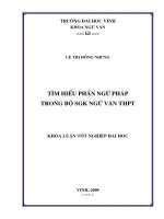Tìm hiểu phần ngữ pháp trong bộ sgk ngữ văn thpt  