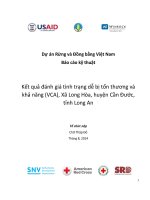 Báo cáo kỹ thuật: Kết quả đánh giá tình trạng dễ bị tổn thương và khả năng (VCA), Xã Long Hòa, huyện Cần Đước, tỉnh Long An