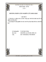 PHƯƠNG PHÁP LUẬN NGHIÊN CỨU KHOA HỌC