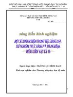 Sáng kiến kinh nghiệm một số kinh nghiệm trong việc giảng dạy thí nghiệm thực hành và thí nghiệm biểu diễn môn vật lý 10 