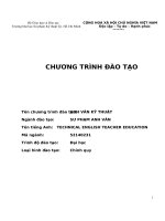 Trường Đại học Sư phạm Kỹ thuật Tp Hồ Chí Minh CHƯƠNG TRÌNH ĐÀO TẠO: ANH VĂN KỸ THUẬT Ngành đào tạo: SƯ PHẠM ANH VĂN