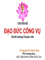 CHUYÊN ĐỀ ĐẠO ĐỨC CÔNG VỤ Hệ bồi dưỡng Chuyên viên.TS. Nguyễn Thị Thanh Thủy.Phó Trưởng khoa.HỌC VIỆN HÀNH CHÍNH QUỐC GIA