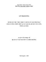 Đánh giá việc thực hiện và đề xuất giải pháp đạt chuẩn nông thôn mới tại xã nậm sỏ, huyện tân uyên, tỉnh lai châu 