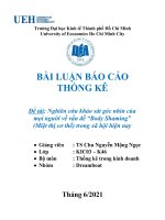 Nghiên cứu khảo sát góc nhìn của mọi người về vấn đề “body shaming” (miệt thị cơ thể) trong xã hôị hiện nay 