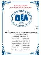 NHỮNG YẾU TỐ ẢNH HƯỞNG đến AN NINH, TRẬT TỰ CÁ NHÂN 