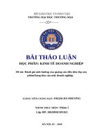 PHÂN TÍCH TÁC ĐỘNG CỦA NHÂN TỐ QUẢNG CÁO ĐẾN HOẠT ĐỘNG TIÊU THỤ CỦA CÔNG TY CỔ PHẦN SỮA VINAMILK
