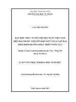 Dạy học trực tuyến truyện ngắn việt nam hiện đại trước năm 1975 (SGK ngữ văn 12, tập 2) theo định hướng phát triển năng lực 