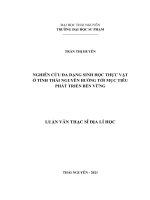 Nghiên cứu đa dạng sinh học thực vật ở tỉnh thái nguyên hướng tới mục tiêu phát triển bền vững 