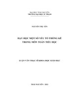 Dạy học một số yếu tố thống kê trong môn toán tiểu học 