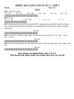 PHIẾU BÀI TẬP CUỐI TUẦN 2  LỚP 3