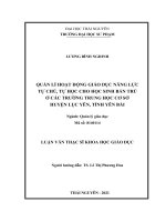 Quản lí hoạt động giáo dục năng lực tự chủ, tự học cho học sinh bán trú ở các trường trung học cơ sở huyện lục yên, tỉnh yên bái 