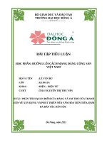    đề tài PHÂN TÍCH QUAN ĐIỂM CỦA ĐẢNG VÀ VAI TRÒ CỦA THANH NIÊN VỀ XÂY DỰNG VÀ PHÁT TRIỂN NỀN VĂN HÓA TIÊN TIẾN, đậm đà BẢN SẮC DÂN TỘC 