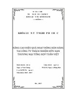 Nâng cao hiệu quả hoạt động bán hàng tại công ty trách nhiệm hữu hạn thương mại tổng hợp tuấn việt 