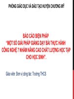 Báo cáo BIỆN PHÁP MÔN CÔNG NGHỆ LỚP 7