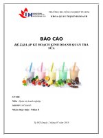 TIỂU LUẬN QUẢN TRỊ KINH DOANH - BÁO CÁO LẬP KẾ HOẠCH KINH DOANH QUÁN TRÀ SỮA