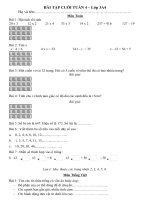 PHIỀU BÀI TẬP CUỐI TUẦN  4  LỚP 3