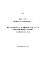 CHIẾN LƯỢC MARKETING QUỐC TẾ CỦA OPPO ở THỊ TRƯỜNG VIỆT NAM   GIAI ĐOẠN 2013 – 2016