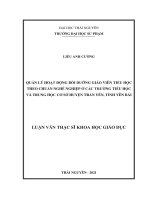 Quản lý hoạt động bồi dưỡng giáo viên tiểu học theo chuẩn nghề nghiệp ở các trường tiểu học và trung học cơ sở huyện trấn yên, tỉnh yên bái 