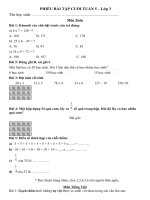 PHIỀU BÀI TẬP CUỐI TUẦN 5 LỚP 3