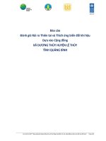 Báo cáo Đánh giá Rủi ro Thiên tai và Thích ứng biến đổi khí hậu  Dựa vào Cộng đồng XÃ DƯƠNG THỦY HUYỆN LỆ THỦY  TỈNH QUẢNG BÌNH