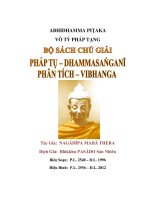 ABHIDHAMMA PIṬAKA VÔ TỶ PHÁP TẠNG Tác Giả: NAGĀDĪPA MAHĀ THERA Dịch Giả: Bhikkhu PASĀDO Sán Nhiên Biên Soạn