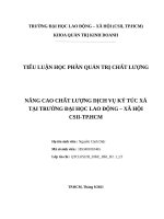 TIỂU LUẬN MÔN QUẢN TRỊ CHẤT LƯỢNG