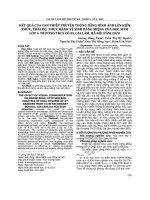 Kết quả của can thiệp truyền thông bằng hình ảnh lên kiến thức, thái độ, thực hành vệ sinh răng miệng của học sinh lớp 6 trường THCS Cổ Bi, Gia Lâm, Hà Nội năm 2020