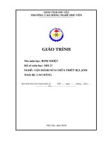 4  GIÁO TRÌNH ĐIỆN LẠNH CÔNG NGHIỆP VÀ DÂN DỤNG