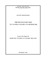 Truyện ngắn đức hậu (từ văn hóa làng đến văn minh đô thị) 