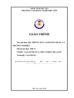 1. GIÁO TRÌNH HỆ THỐNG LẠNH DÂN DỤNG VÀ THƯƠNG NGHIỆP