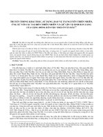 Truyền thống khai thác, sử dụng, bảo vệ tài nguyên thiên nhiên, ứng xử với các tai biến thiên nhiên và giữ gìn vệ sinh bản làng của cộng đồng dân tộc Thái ở Tây Bắc