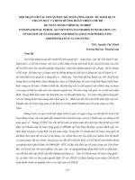 Hội nhập với các chuẩn mực kế toán công quốc tế: Khái quát chuẩn mực và định hướng hoàn thiện chế độ kế toán hành chính sự nghiệp
